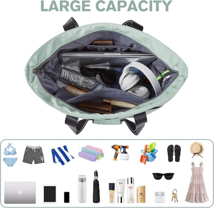 G4Free Beach Bag, Waterproof Beach Bags for Women, Personalized Strap Tote Bag for Women Birthday Gifts