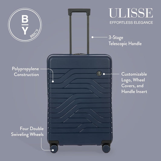 Bric's 28" Expandable Spinner Suitcase - Travel Luggage with TSA-Approved Lock and Hard Shell Exterior - B|Y Ulisse - Ocean Blue