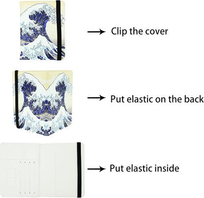 Ink Waves Passport Holder for Women and Men PU Leather Passport Cover for Travel