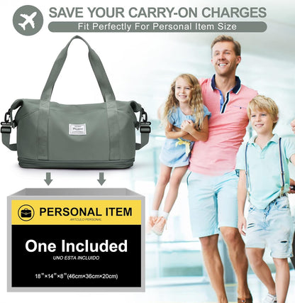 Travel Duffel Bag, Sports Tote Gym Bag, Shoulder Weekender Overnight Bag for Women