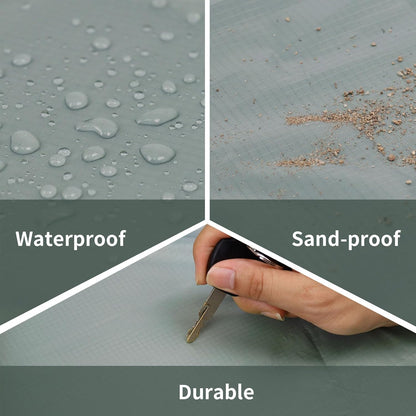 Frelaxy Pocket Picnic Blanket, Waterproof Sandproof Beach Mat, Compact Camping Tarp for Festivals, Hiking, Travel, Outdoor Recreation (Grey, 57'' x 71'')