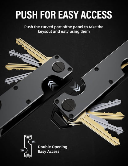 Key Organizer Key Holder Compact Key Case Minimalist Metal Key Chain Key Holder for Keychain Secures 8-10 Keys EDC