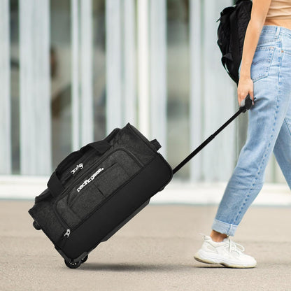 Pacific Gear Rolling Duffel Bag with Wheels, Luggage, Hockey, Sports, XL, Rollers, Heavy Duty 21"