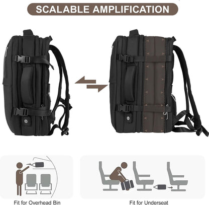 Travel Laptop Backpack with USB Charging Port Business Anti Theft Water Resistant Flight Approved Expandable Backpack (black)