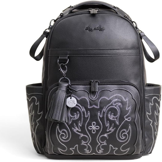 Itzy Ritzy Large Capacity Boss Plus Baby Backpack Diaper Bag Featuring 19 Pockets, Outlaw Black