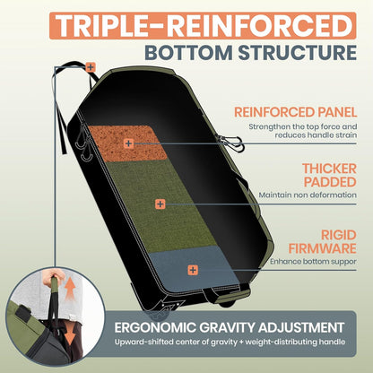 Fanwoli 30'' Rolling Duffel Bag with 2 Wheels - No-Sag Design for Heavy Loads, Expandable 100L-120L Waterproof Luggage, Foldable Lightweight Design with Muti Straps & Lock for Travel