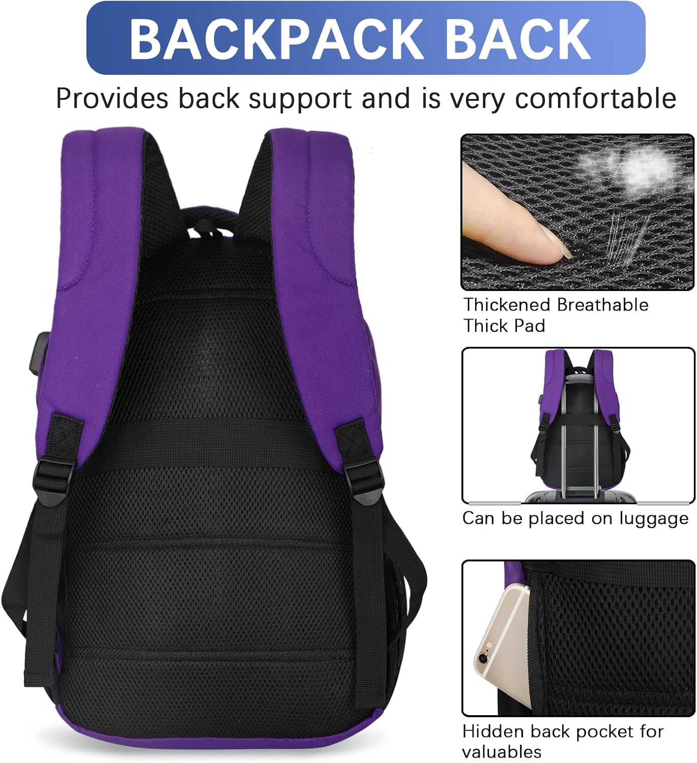 LARIPOP Travel Laptop Backpack,15.6 Inch Business Laptop backpack for Men Women with USB Charging Port,Water-Resistant Laptopack Weekender Daypack for Work College Computer