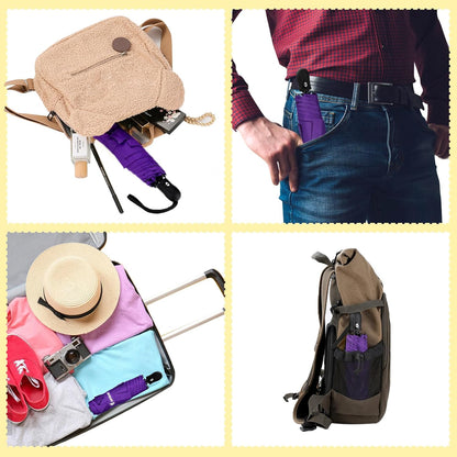 GAOYAING Compact Automatic Travel Umbrella with Case, Mini Small Folding Sun UV, Pocket Purse Umbrella