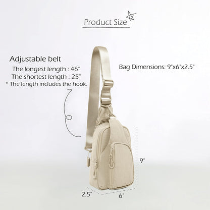 ODODOS Daily Sling Bag with Adjustable Straps Crossbody Chest Bag Lightweight Small Backpack for Casual Traveling Hiking