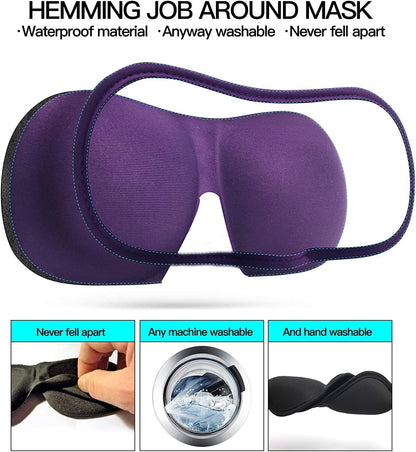 3D Eye mask for Sleeping,Machine Washable, Sleep Mask for Women, Blinder Blindfold Airplane(Black+red)