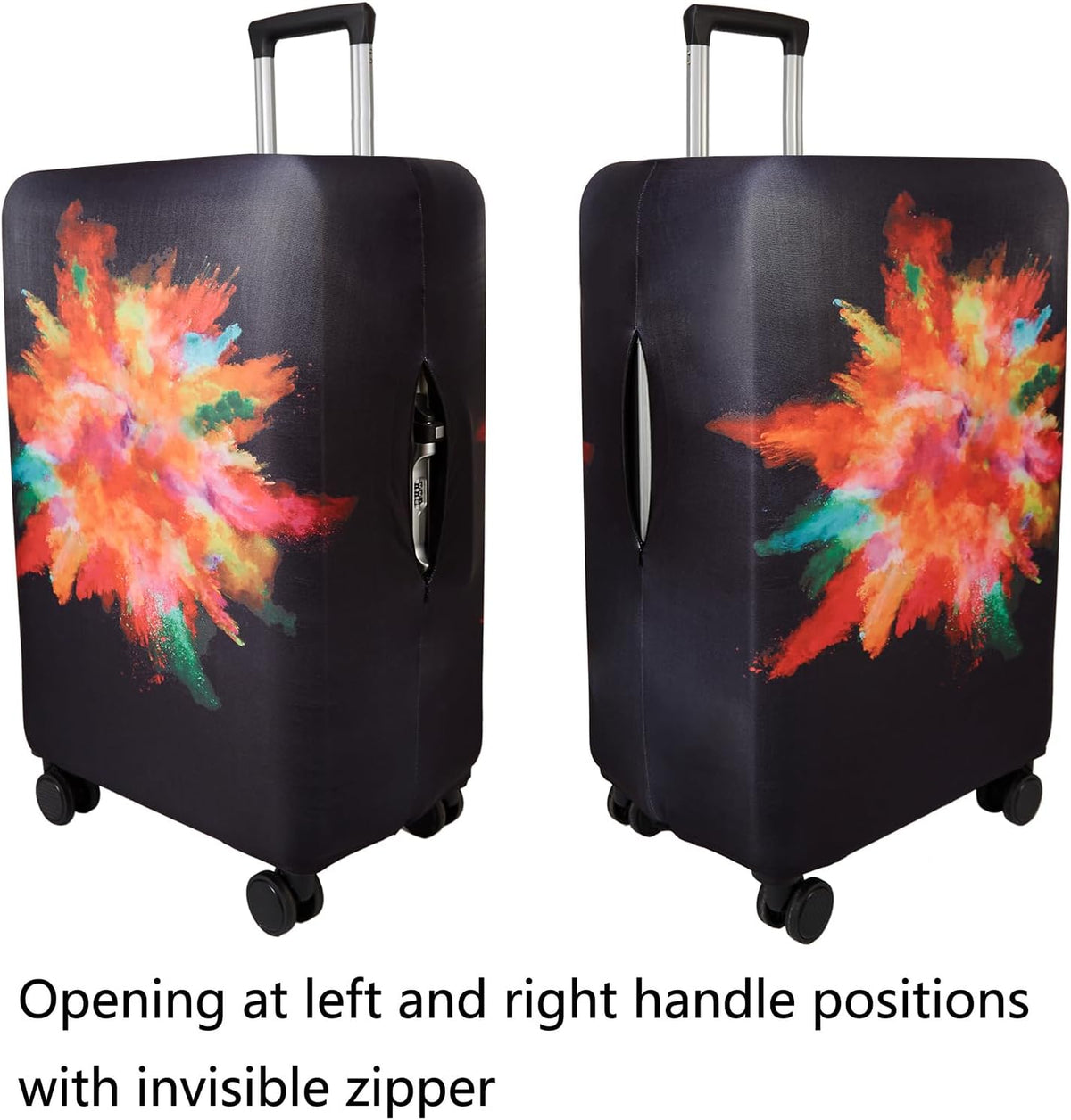 WUJIAONIAO Travel Luggage Cover Baggage Suitcase Cover Protector Skins 18-32 Inch (Graffiti, M (for 22-24 inch luggage))