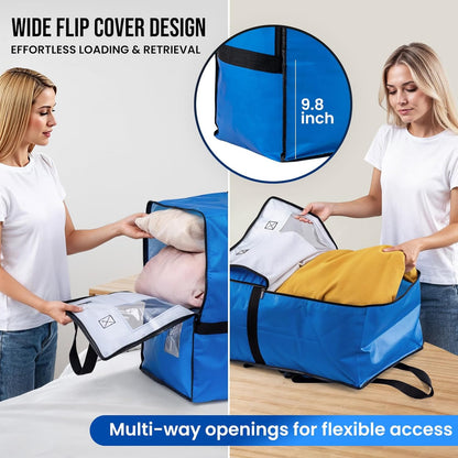 TAILI 4 Pack Blue Moving Bags w/Adjustable Backpack Straps, Moving Supplies, Moving Boxes Alternative, Heavy Duty Storage Totes for College Packing, Camping Backpack for Travel, Dorm, Laundry