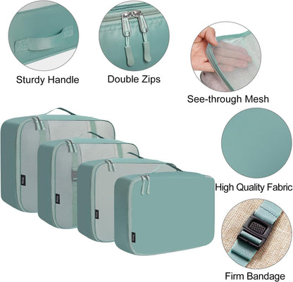 BAGAIL 8 Set Packing Cubes Luggage Packing Organizers for Travel Accessories-Dusty Blue