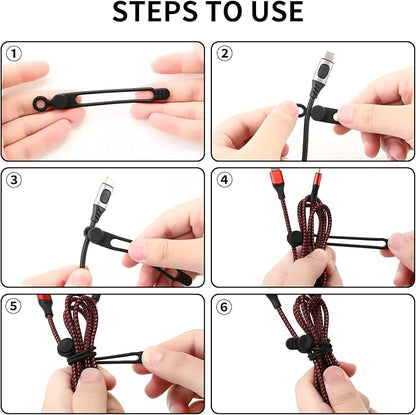 Silicone Cable Straps, Reusable Cable Ties，Travel Cord Organizer，Wire Organizer - Image 5