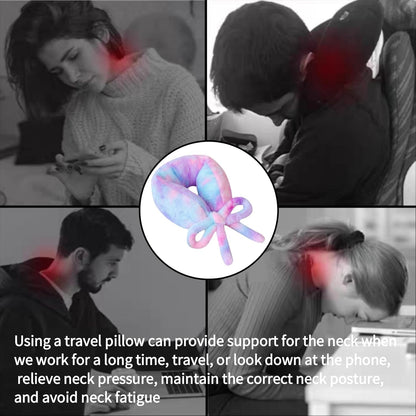 Travel Pillow Multifunctional Airplane Travel Neck Pillow Provides Neck and Lumbar Support During Travel Airplane Pillow Colorful Purple