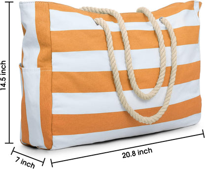 Becokan Beach Bags for Women Large Waterproof Beach Tote Bag Zipper Beach Bags Waterproof Sandproof Swim Pool Bag Large Tote