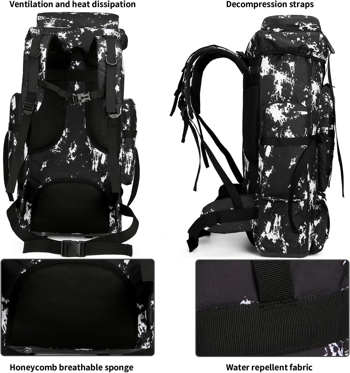 Hiking Backpack for Men 70L/100L Camping Backpack Military Rucksack Molle 3 Days Assault Pack for Climbing