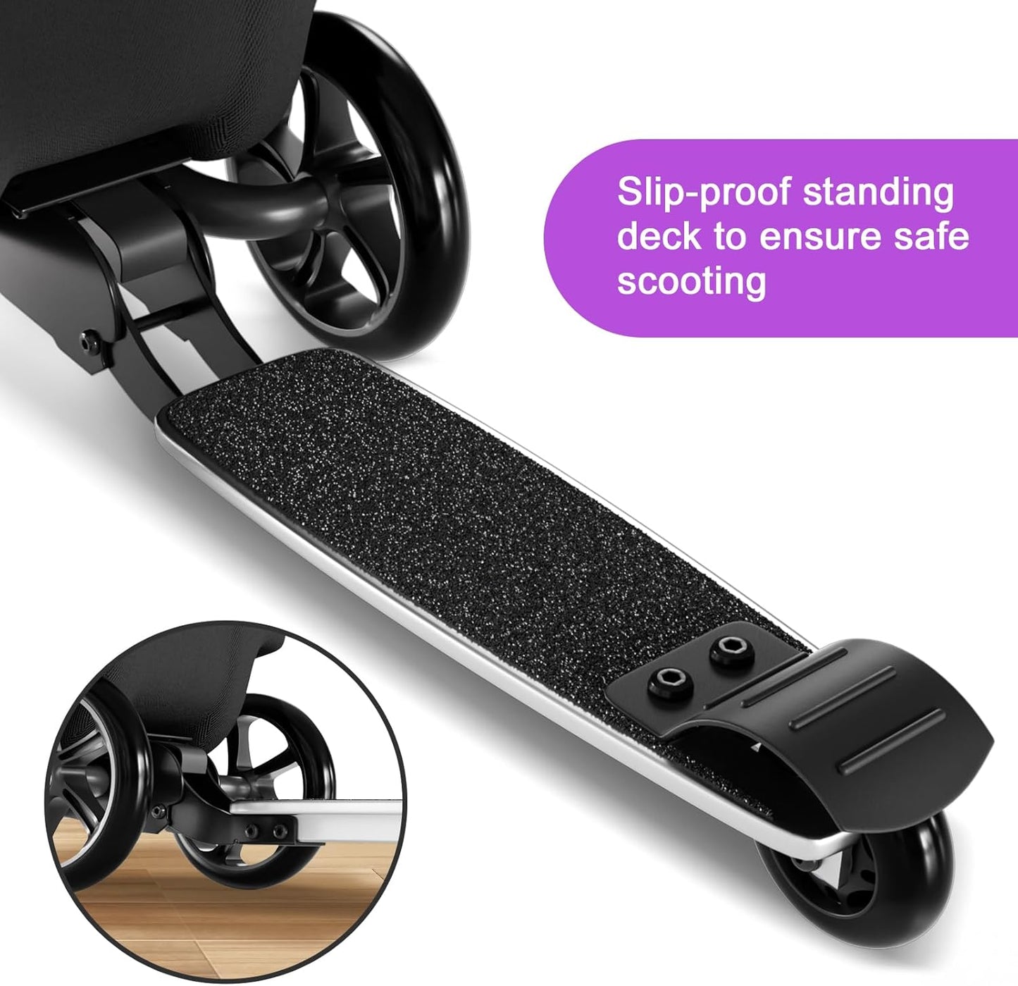 2-in-1 Ride-On Scooter Suitcase, Scooter Luggage for Kids Ages 5-12, Foldable & Lightweight Carry with LED Light-Up Wheels