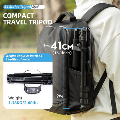 Fotopro 66" Camera Tripod, Aluminum Compact Travel Tripod and Monopod with 360° Ball Head Quick Release Plate, Professional Camera Tripod for DSLR, Load up 22lbs Video Tripod for DSLR, Load up 17.63bs