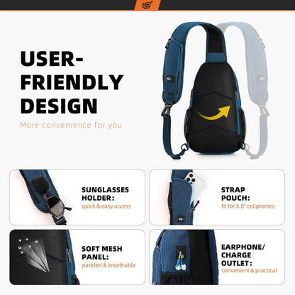 SKYSPER Sling Bag RFID Crossbody Sling Backpack Cross Body Shoulder Bag Travel Hiking Daypack for Women Men