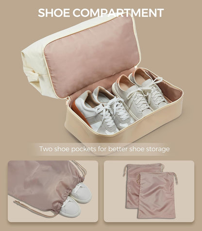 Weekender Bags for Women, Large Travel Duffel Bag with Shoes Compartment, Carry On Overnight Tote Bags with Toiletry Bags, Hospital Bags for Labor and Delivery