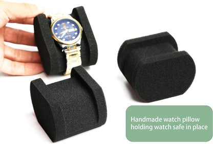 10 slots Aluminum watch case, Hard Deluxe watch storage organizer box with soft foam padding snug fit watches up to 55mm face