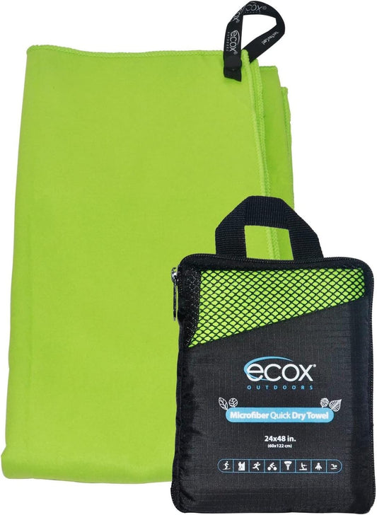 Outdoors Microfiber Towel Fast Drying Soft Feel Fast Action Drying for Gym Beach Outdoors Travel Yoga Camping Compact Size 1 Piece 24x48 in Green MFT1P24G