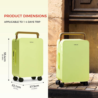 TUPLUS 20” Carry-On Hardside Luggage Lightweight ABS Travel Suitcase with Wide Handle Spinner Wheels TSA Combination Lock, Balance Series 2.0, Fresh Sprout Green
