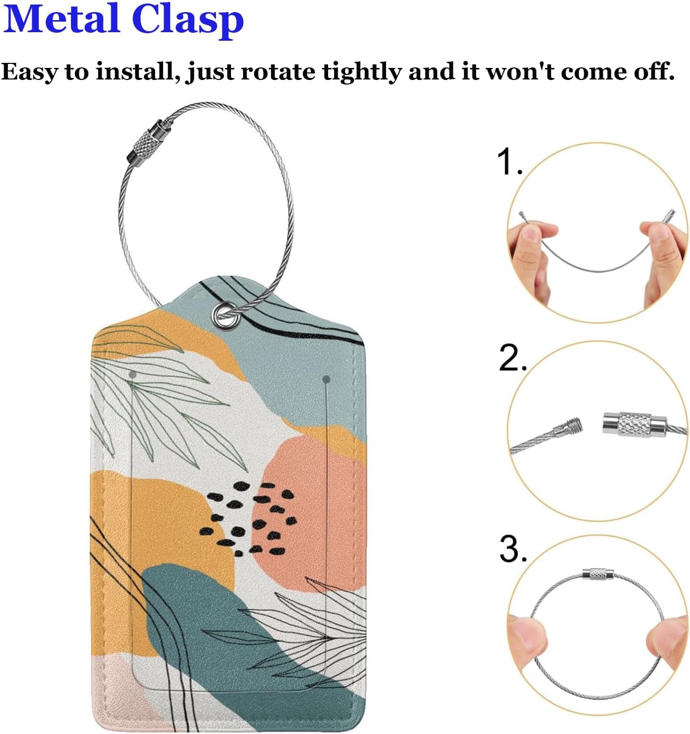 Fun Luggage Tags for Suitcases Leather Name Tag for Luggage Cute Travel Baggage Tags for Carnival Cruise Ships with Funny Patter 2pcs (Bohemia)