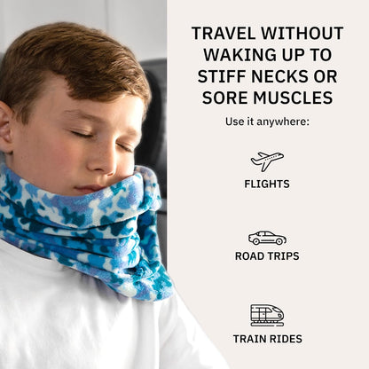 trtl Pillow - Scientifically Proven Super Soft Neck Support Travel Pillow - Machine Washable (Aqua Pop, Junior)