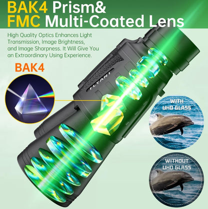 20x50 High Powered Binoculars for Adults, Waterproof Compact Binoculars with Low Light Vision for Bird Watching Hunting Camping Travel Cruise Hiking Sports Stargazing, Christmas Birthday Gifts for Men