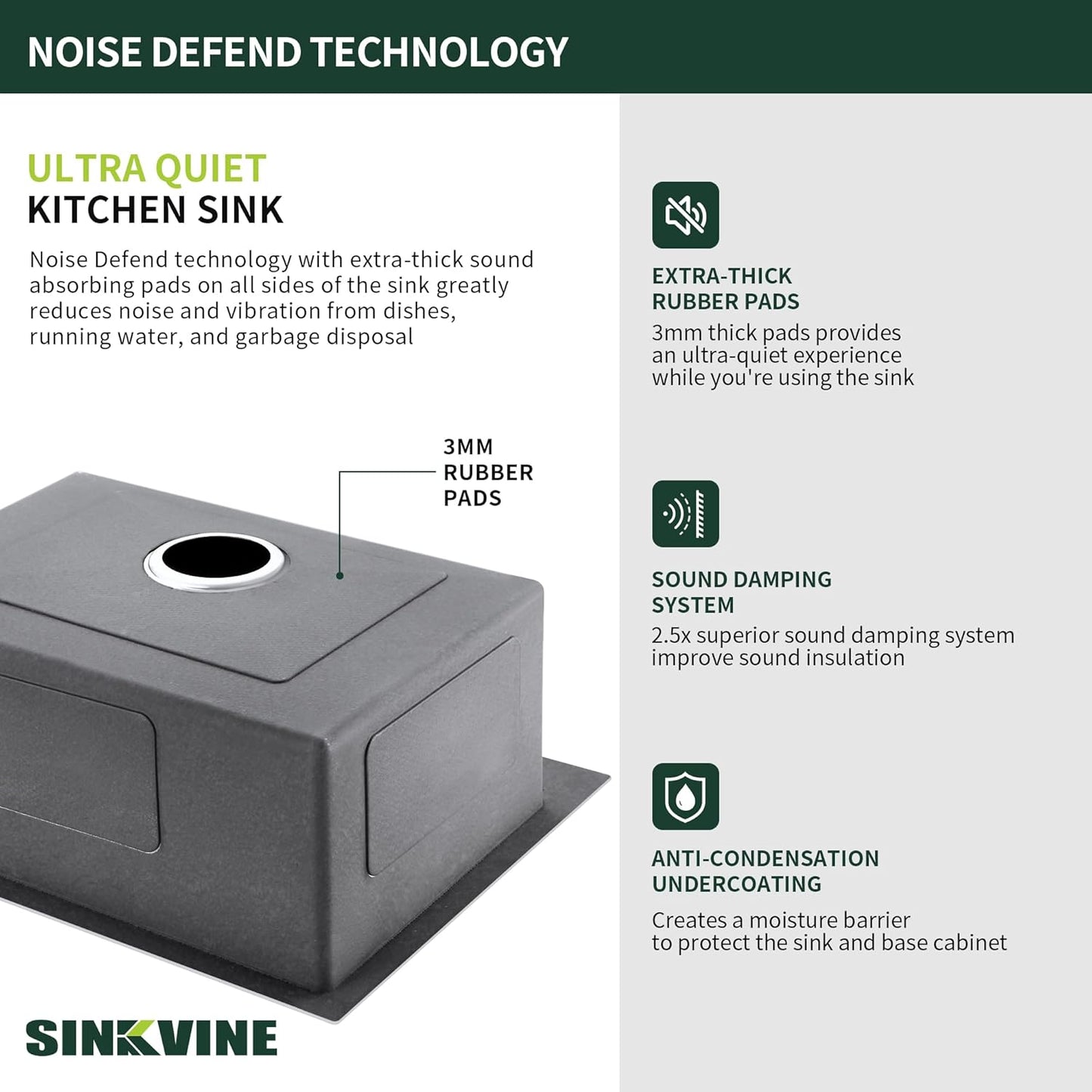 18-Inch Bar Sink Drop-In, SINKVINE Stainless Steel Kitchen Sink for Laundry Outdoor, RV, Top Mounted with Deep Single Bowl, 3.5" Drain Strainer, Bottom Rise Grid, Roll-up Drying Unit, 18 x 18 inch