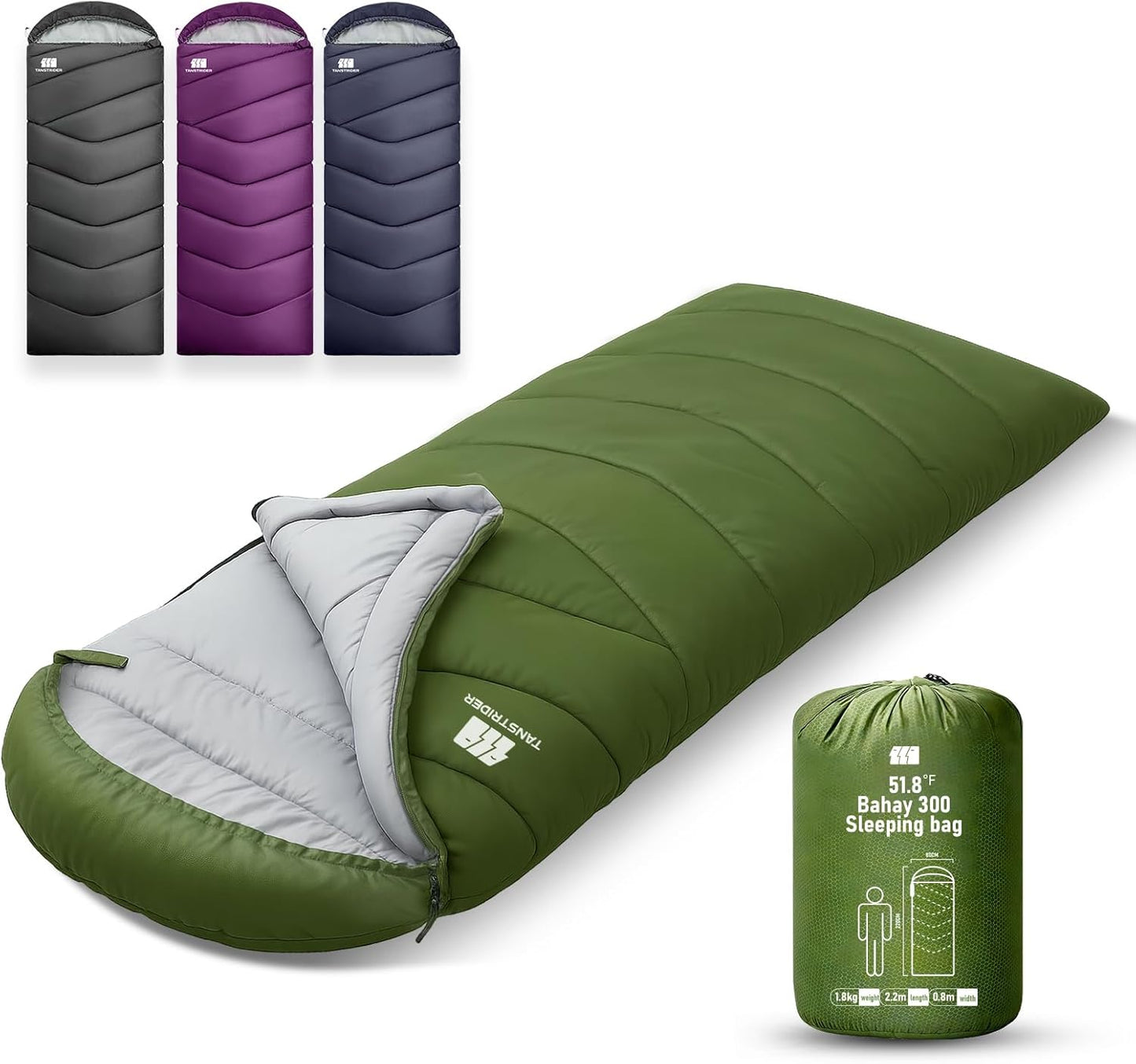 Sleeping Bags for Adults Cold Weather,Portable, Waterproof,Lightweight Camping Sleeping Bag for Tall Girls Boys with Compression Sack for Warm Camping, Hiking, Outdoor & Indoor