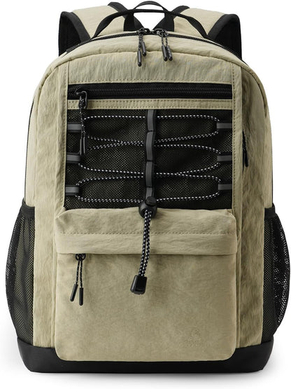 10L Small Size Casual Backpack for Kids Girls Boys Ages 3-9, Mini Waterproof Outdoor Sport Travel Hiking Camping Daypack (Khaki)