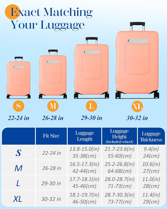 Slohif Luggage Cover for Suitcase Tsa Approved Protector - Luggage Sleeve Suit Case Cover Travel Stretch Large Baggage Case Protective Washable Fit 22-24 Inch Rose