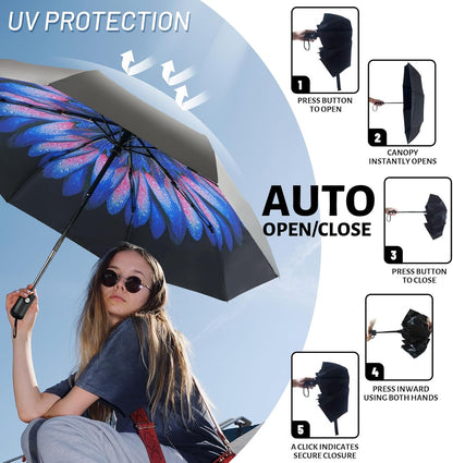 SY COMPACT Travel Umbrella Windproof Automatic Umbrellas Small Compact UV Sun Protection Factory Outlet Umbrella