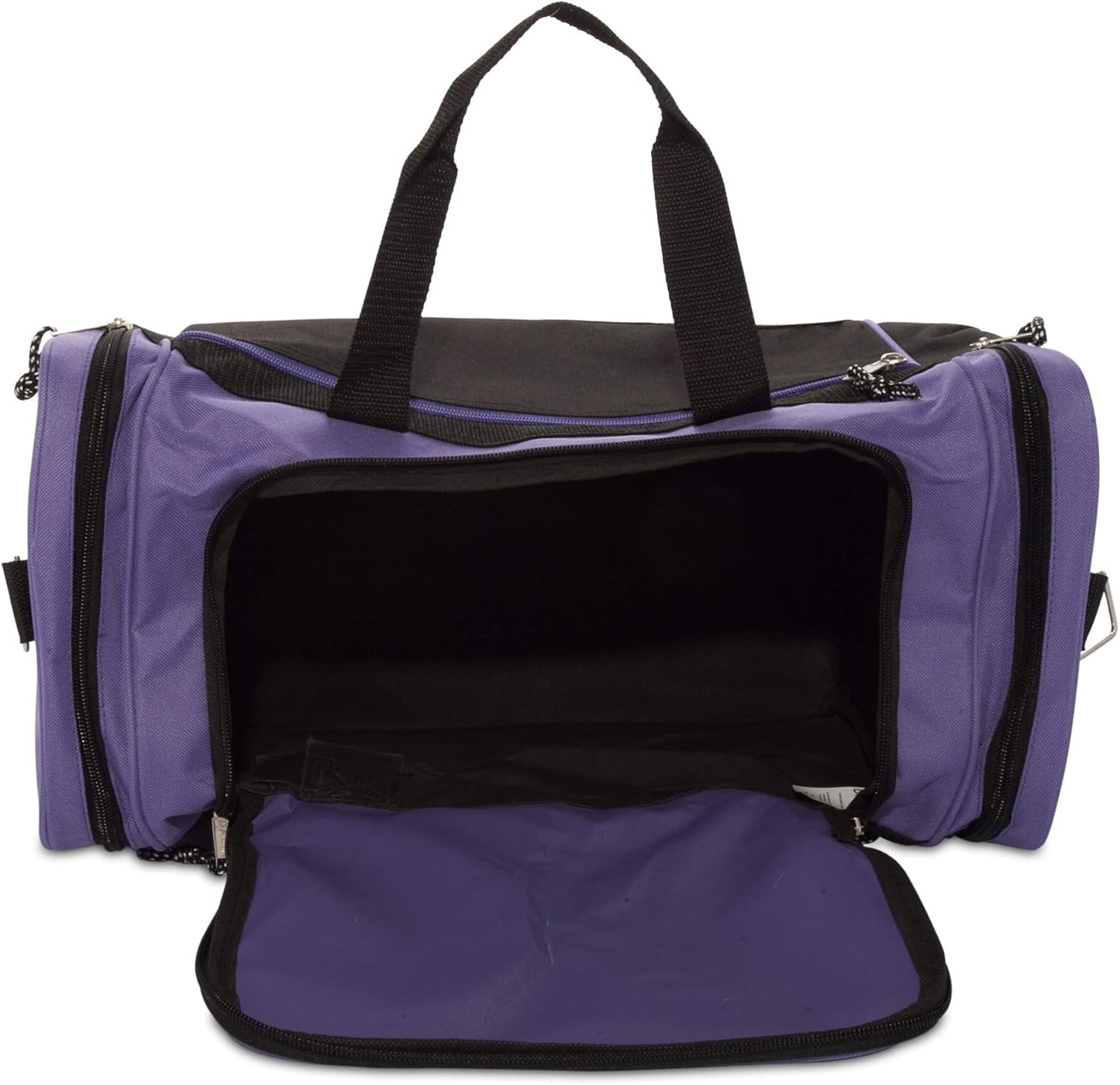 DALIX 21" Blank Sports Duffle Bag Gym Bag Travel Duffel with Adjustable Strap in Purple