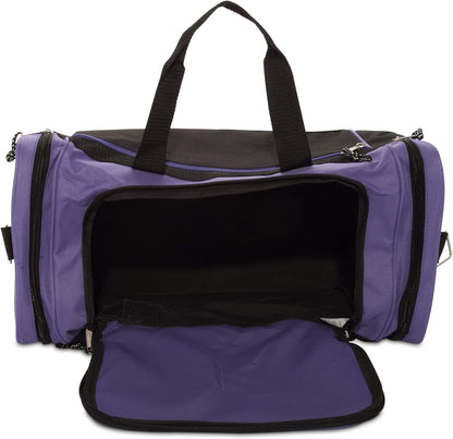 DALIX 21" Blank Sports Duffle Bag Gym Bag Travel Duffel with Adjustable Strap in Purple