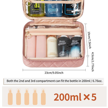Clear Cosmetic Bags, Hanging Toiletry Bag for Travelling, Transparent Makeup Organizer Case, Water-resistant Portable Skncare Storage Pouch with Handle, Travel Must Haves