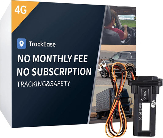 Wired GPS Tracker for Vehicles, No Monthly Fee, No Subscription, Real-Time Tracking, 4G SIM and Data Included, Trip History, GeoFence, Driving Alerts, Waterproof