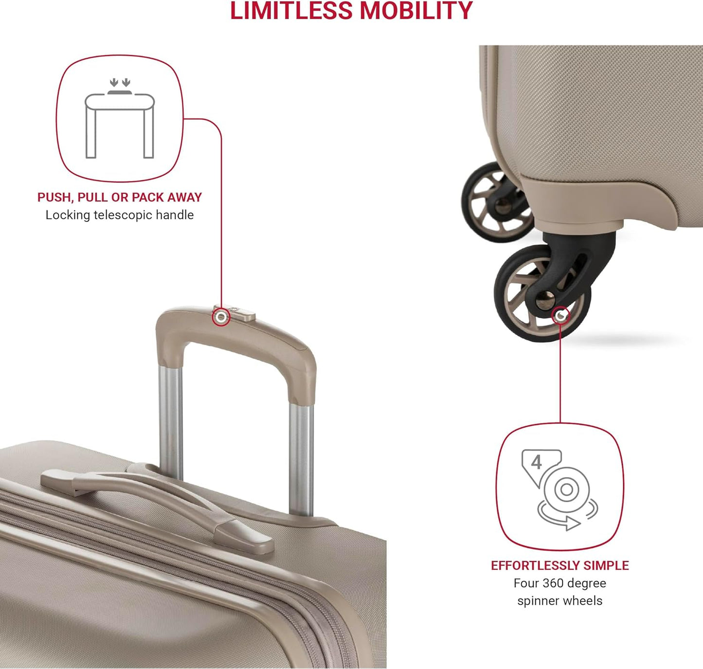 SwissGear 7366 Hardside Expandable Luggage with Spinner Wheels, Sand, Checked-Large 27-Inch