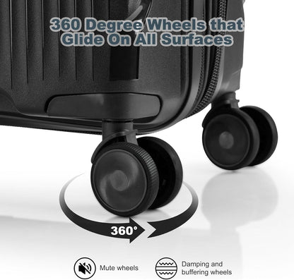 Nazhura Luggage Set, 3-Piece Hardside Suitcase Set, 20-inch Carry On, 24-inch, 28-inch Luggage