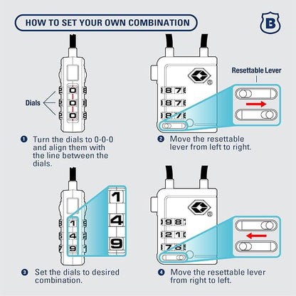 Brinks TSA Accepted Indicator Luggage Lock, 2.5 inch Long Shackle, New More - Image 6