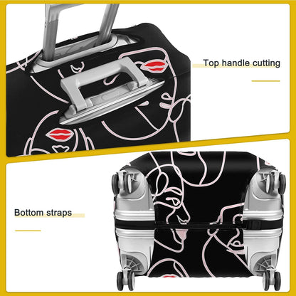 24 Inch PVC Luggage Protector Covers for TSA Approved Clear Suitcase Cover Protector Transparent Luggage Protective Cover Set (Figure, Suitable for 23"-24")