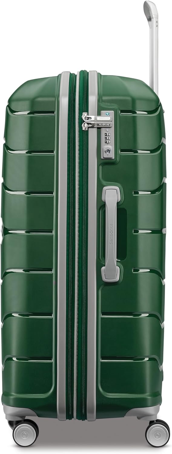 Samsonite Freeform Large Checked Luggage with Dual 360° Spinner Wheels - TSA Lock, Airline-Approved - Lightweight Durable Polypropylene Expandable Hardshell - Pine Green