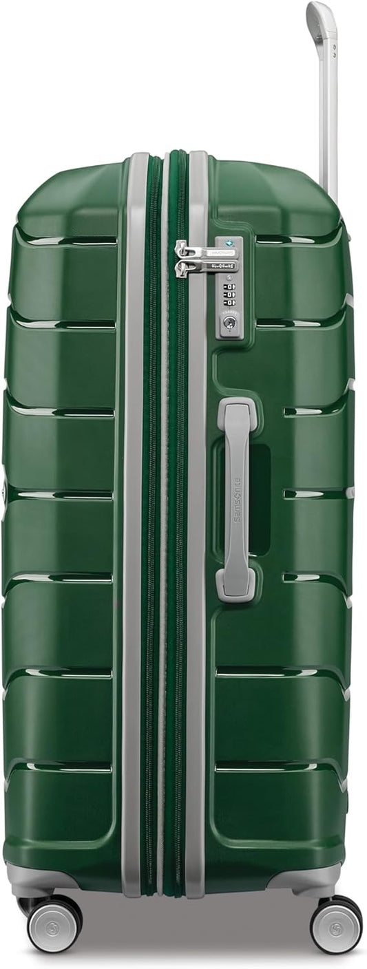 Samsonite Freeform Large Checked Luggage with Dual 360° Spinner Wheels - TSA Lock, Airline-Approved - Lightweight Durable Polypropylene Expandable Hardshell - Pine Green