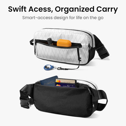 tomtoc 3.5L X-Pac Sling Bag with RFID Blocking, Crossbody Bag Minimalist Chest Shoulder Pack for Men/Women, Water-resistant Lightweight Casual Funny Pack for Travel/Daily Commute