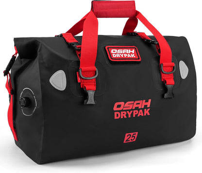 Waterproof Duffel Bag - Motorcycle Dry Bag Tail Bag with Large Storage Space, Waterproof Luggage Duffle Bags with Outer Mesh Zipper Pocket for Camping, Kayaking, Fishing & Traveling