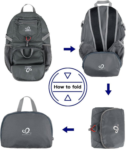 WATERFLY Small Lightweight Packable Backpack: 20l Ultra Light Foldable Travel Hiking Camping Daypack Day Pack for Man Woman