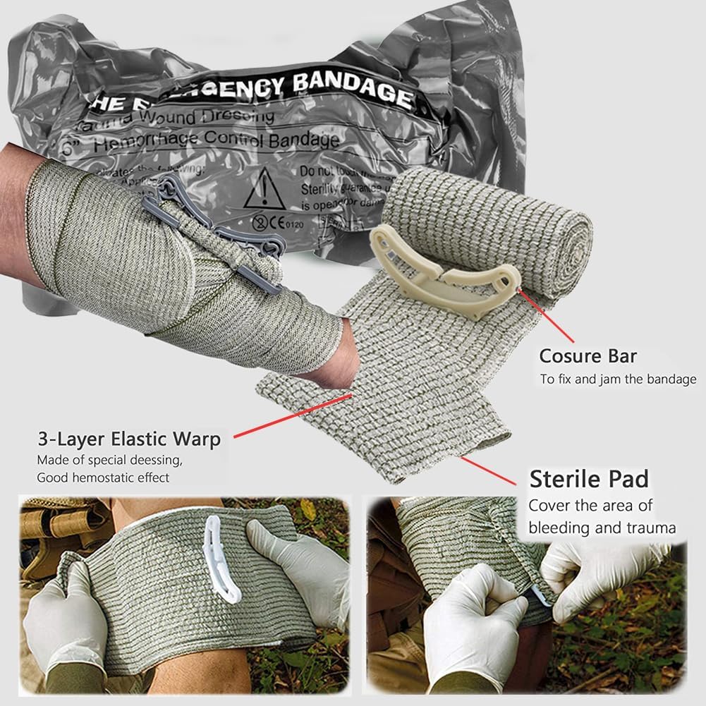 Tourniquet Pouch (Israeli Bandage + IFAK Pouch), Small Trauma Medical Kit Tactical First Aid for Camping and Hiking (Camouflage)